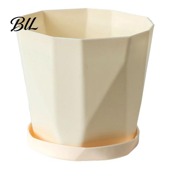 Contemporary Flower Pot Plant with Drainage Holes Decorative Planter Matching Saucer Modern for Indoor Outdoor Use Pothos Aloe