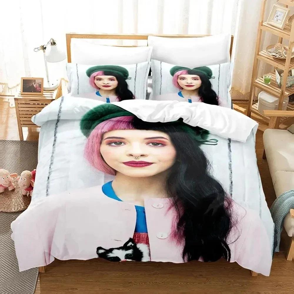 Druk 3D Piosenkarka Melanie Martinez Zestaw Pościeli Poszwa na Kołdrę Zestaw do Łóżka Poszwa na Kołdrę Poszewka Kołdra King Queen Size Chłopcy Dorośli