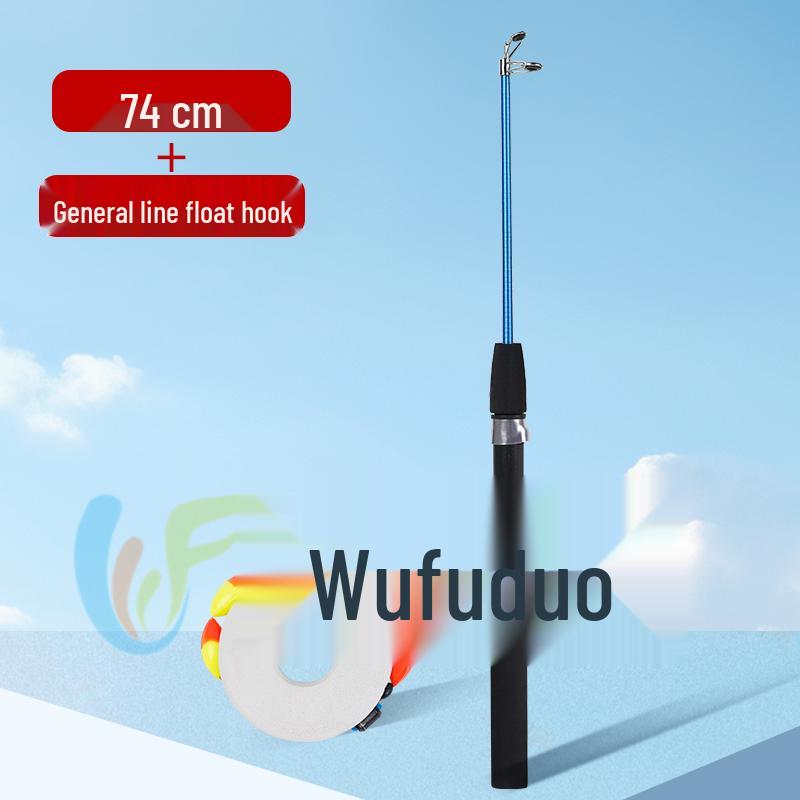 Kids' Retractable Mini Fishing Rod with Reel – Glass Fiber Ice Rod for Crabs & Lobsters