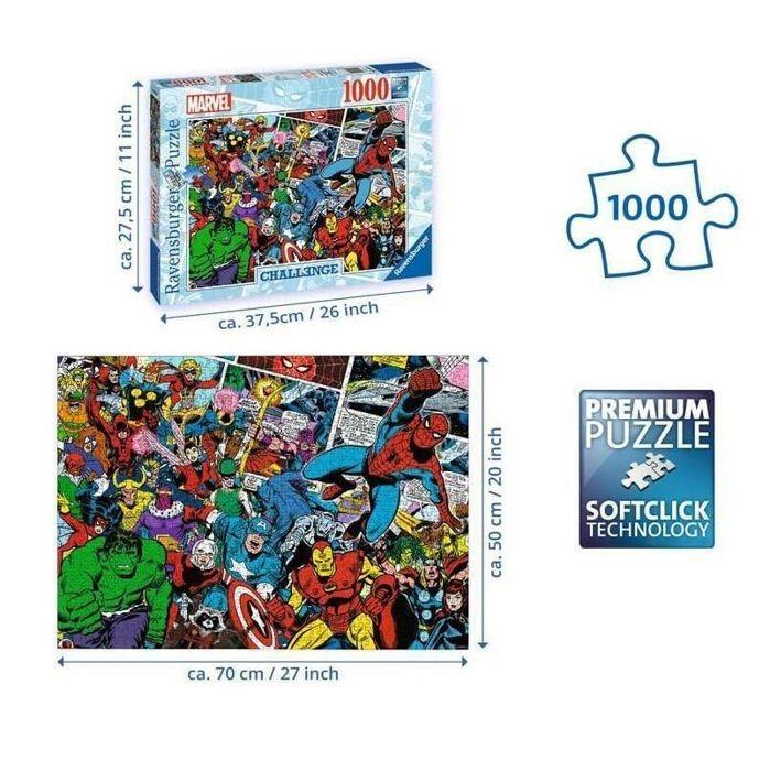 Puzzle 1000 pièces - Ravensburger - Challenge Puzzle Marvel - Mixte - A partir de 14 ans