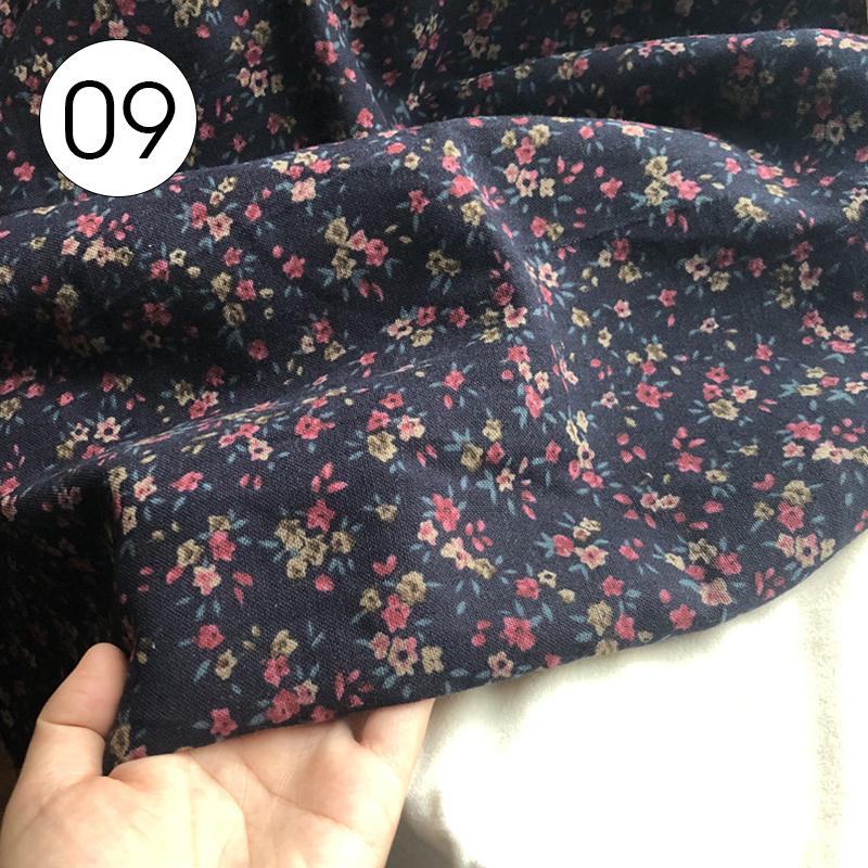 100x145cm Pastoral Style Small Floral Printed Fabric Retro Cotton Linen Fabric For Sewing Clothes Tablecloth DIY Patchwork