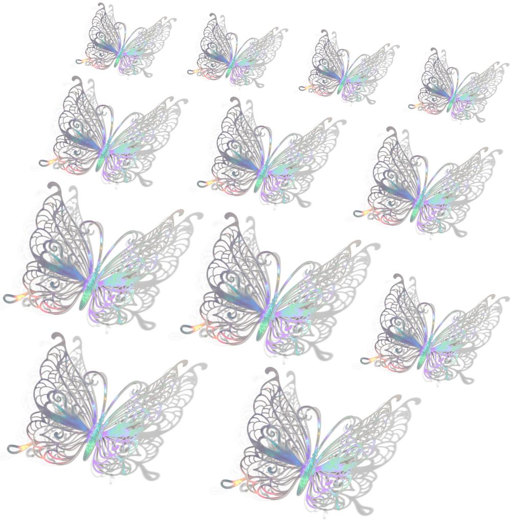 Decor Wedding Favor 3D Fantacy Butterfly Stickers Wall Art Hollow Butterflies Decals Mirage Color