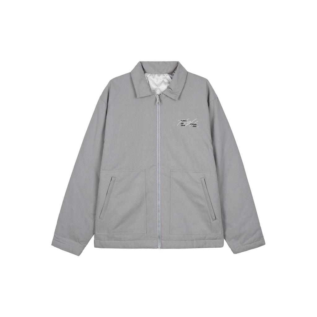 Jordan Alphabet Print Zip-Up Jacket Men Outerwear Grey DJ0239-016