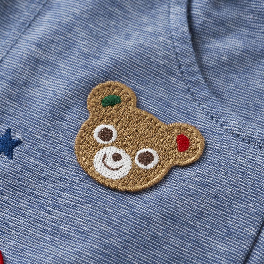 length navy blue [MIKI HOUSE] Pants, 3/4 pants, stretch, bear, boys, girls, babies, kids, children's clothing, 10-3214-685, 90cm,