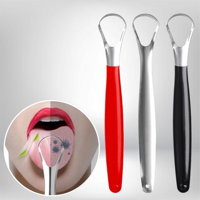 Trikeel - Stainless Steel Tongue Scraper Red