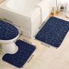 3-Piece Luxury Coral Fleece Bathroom Mat Set, Non-Slip, Quick Drying, Water Absorbent, Machine Washable, Polyester