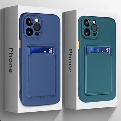 Shockproof Card Slot Bag Holder Case For IPhone 16 15 13 12 11 Pro Max Mini X XS Max XR 16 Plus Cover For Iphone 16 Pro Max Case