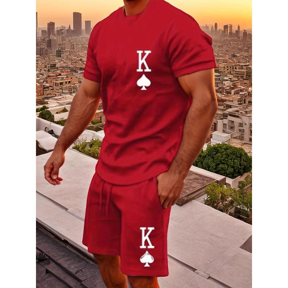 Summer Outdoor Street Fashion Men's T-shirts Everyday Casual Men's Athletic Shorts T-shirts And Shorts Men's Sets