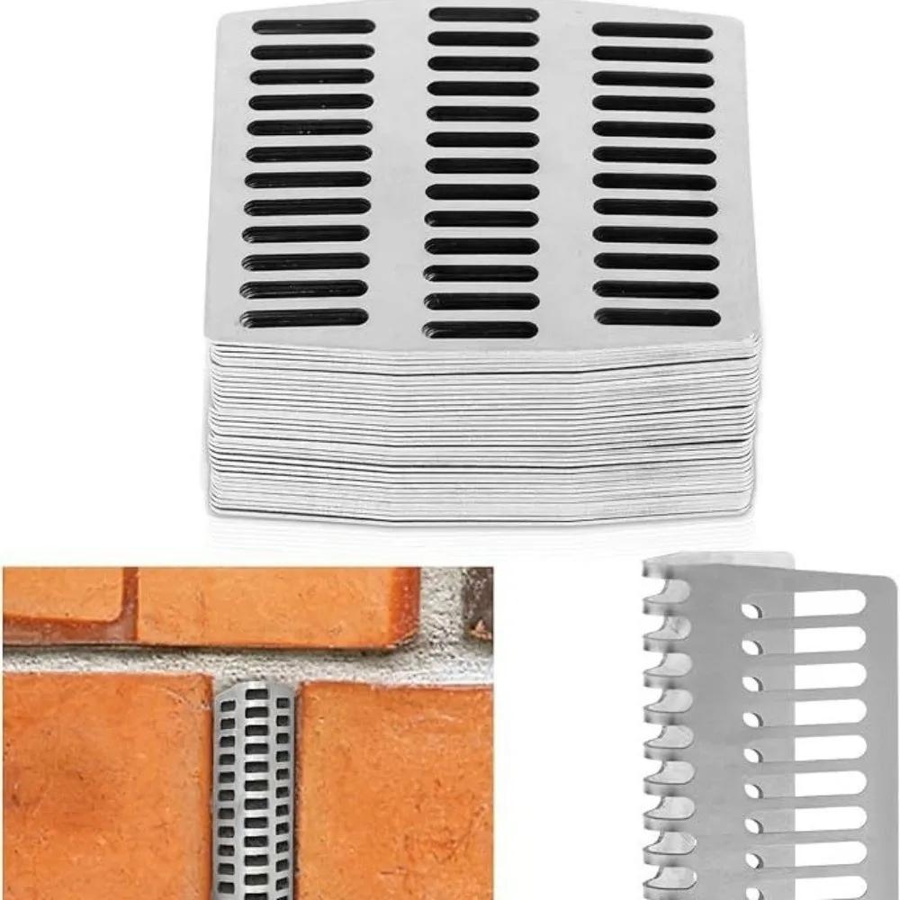 5pcs/set Stainless Steel Weep Hole Covers Brick Wall Anti-blocking Weep Hole Vent Covers Corrosion Resistant Floor Drain Mat
