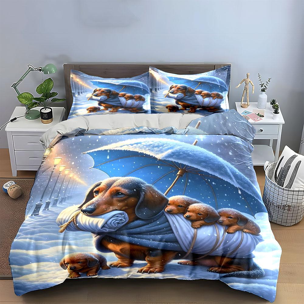 "Cozy Winter Dog Care Set" Exquisite Three-Piece Bedding Set Gift For Kids And Adults