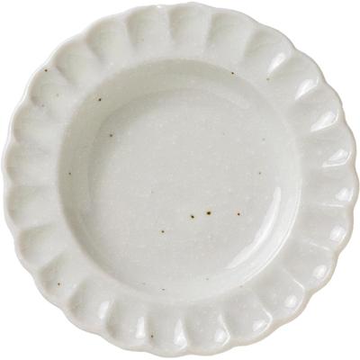 Minoru Pottery Toiro 90cm Rim Chrysanthemum-Shaped Small Plate, Powdered Finish
