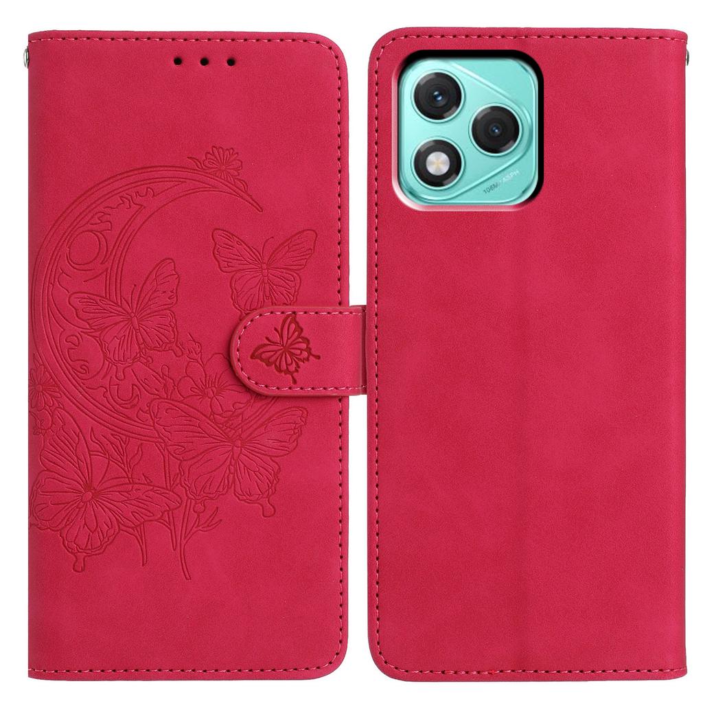 For Honor 400 Lite Case Butterfly Flower Imprinted PU Leather Wallet Stand Phone Cover