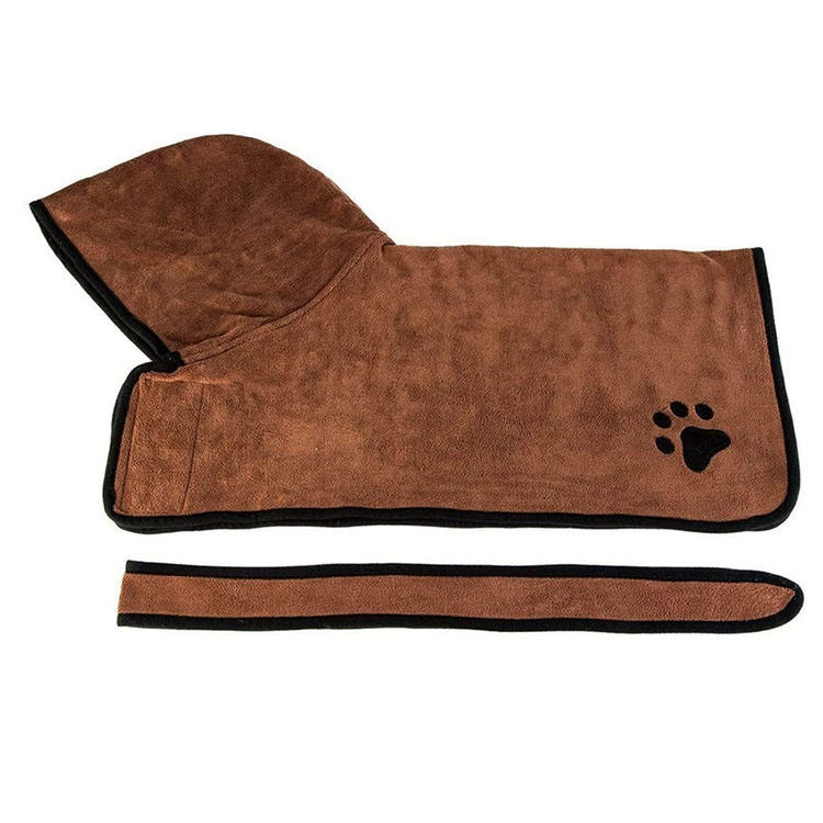 Modern Comfortable Quick-drying Absorbent Leisure Bathrobe Coat for Dogs Cats-Microfiber Material All Seasons Use Custom Logo