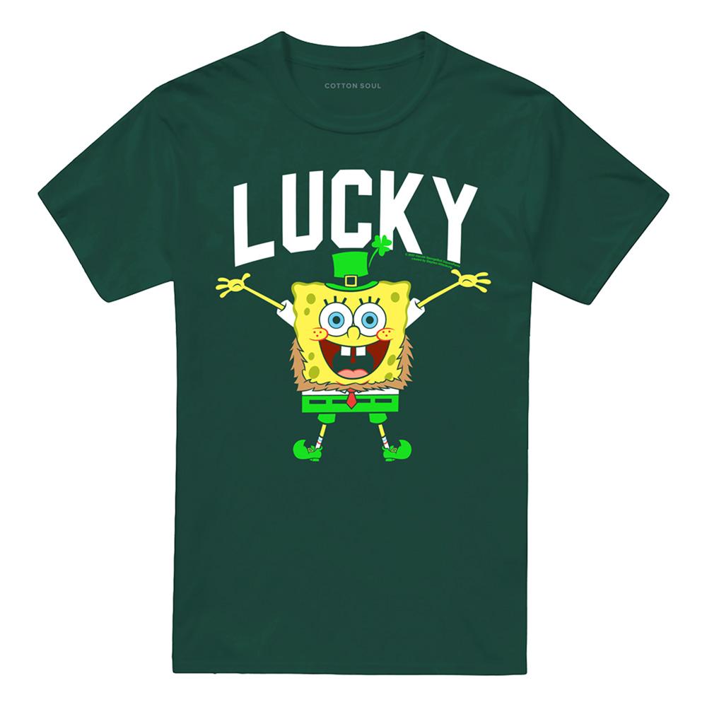 SpongeBob SquarePants Unisex Adult Lucky St Patricks Day T-Shirt
