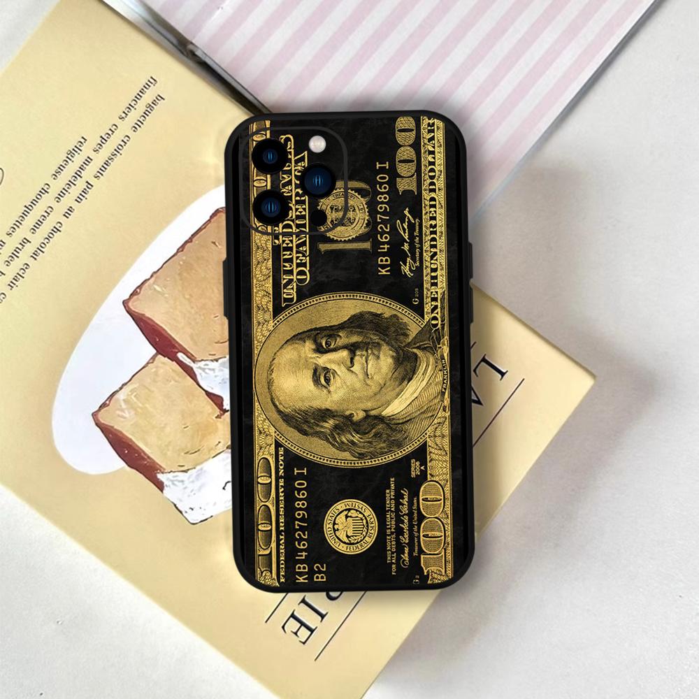 Dollar Banknote Phone Case FUNDA For IPhone 12 11 13 14 15 16 Max Pro Plus Mini Soft Silicone Black Cover