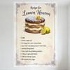 Recipe for Lemon Heaven Vintage Metal Tin Sign, Whimsical Lemon Cake & Lemon Decor, Dessert-Themed Wall Plaque for Home Bar Café