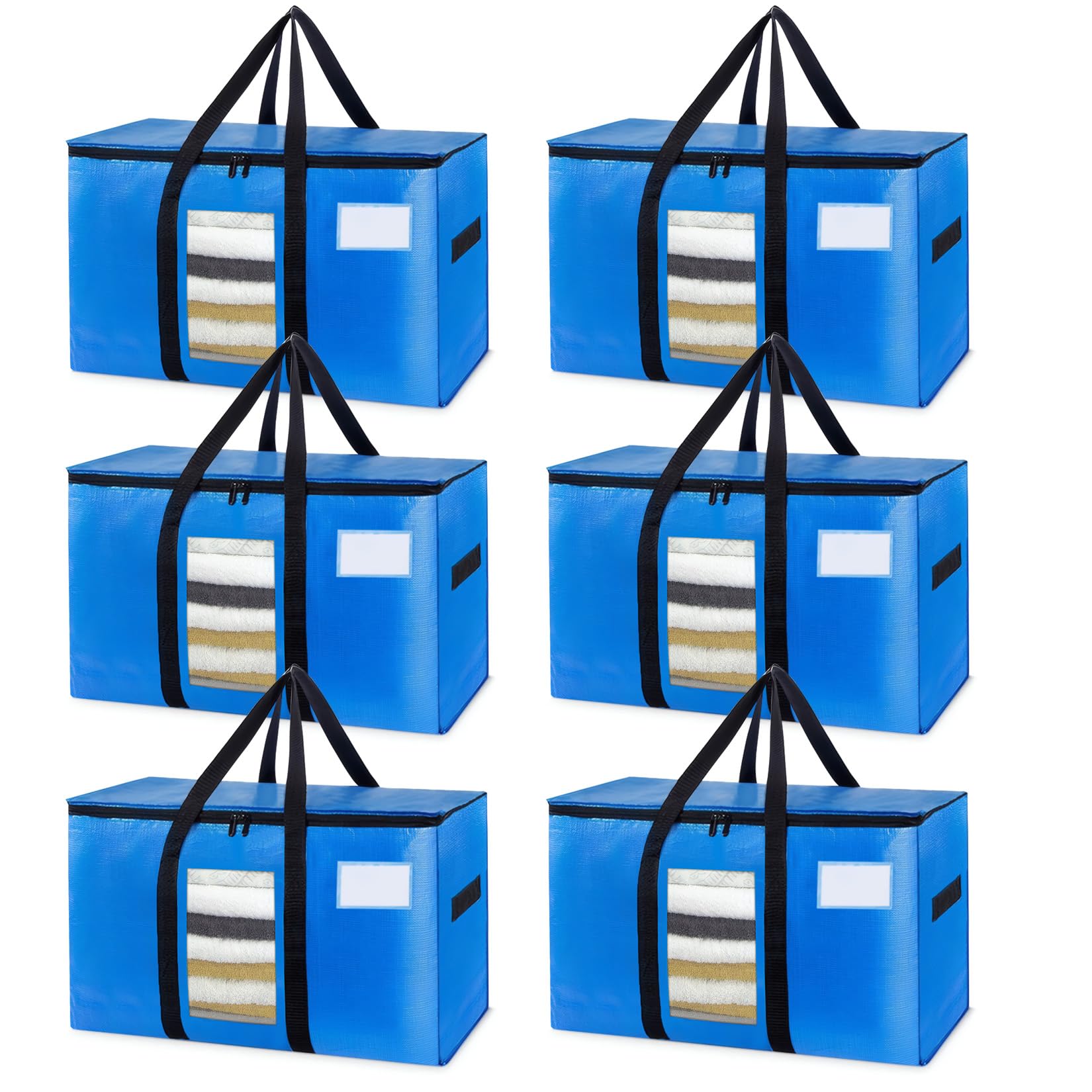 Extra-thick, large-capacity storage bag: Extra-large, clear garment bag, perfect for moving, futon storage, and more. Features handles, a foldable, du