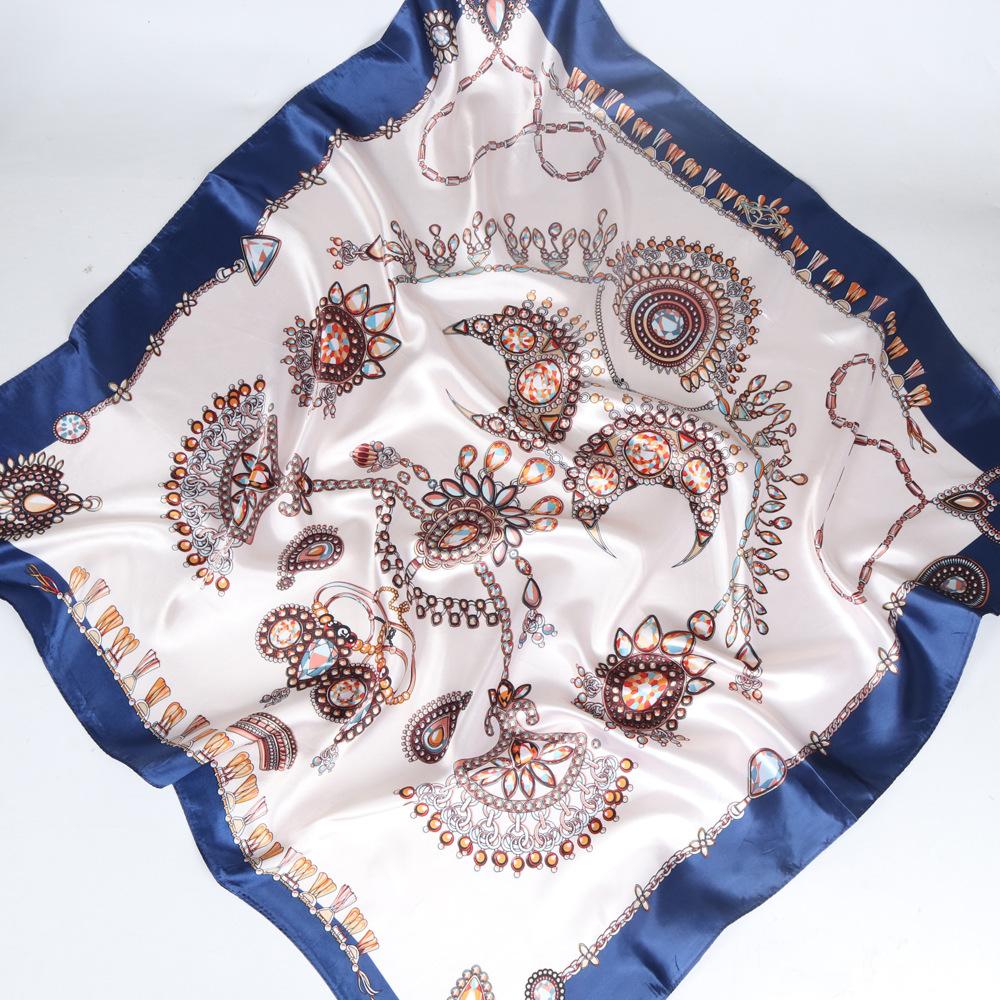 High-quality Luxurious Silk Scarves Headband Scarfs Neck Scarf For Women Chain Silk Scarf Women's Decorative Shawl