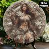 Metal Wall Art Poster Vintage Warrior Woman 20x20 Cm Home Bar Garage Decor