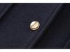 Navy-Style Gold Button High-Waisted Autumn Jacket for Women