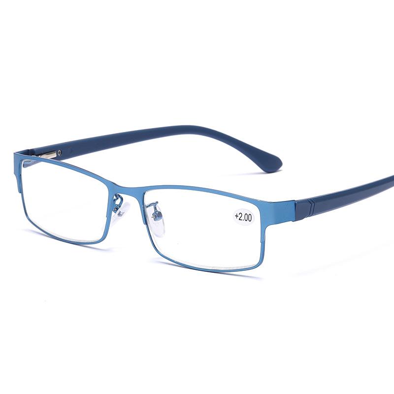 

1 шт. Деловые очки для чтения для мужчин с пружинной дужкой для использования за компьютером, телефоном, для чтения, прямоугольной формы, с полной оправой, металлические, для пресбиопии 1