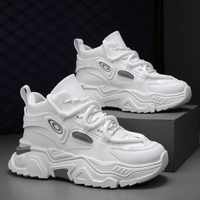 Chaussures décontractées montantes à semelles épaisses pour hommes Quatre saisons semelles souples antidérapantes baskets d'extérieur Mode jeunesse Joker chaussures de sport à plateforme