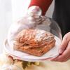 Homeglen Round Gray Marble Cake Stand with Glass Dome