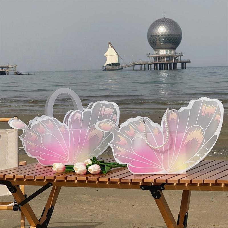 Set Of 5 Pink butterflycake Boxes Plastic Decorative Containers For functions