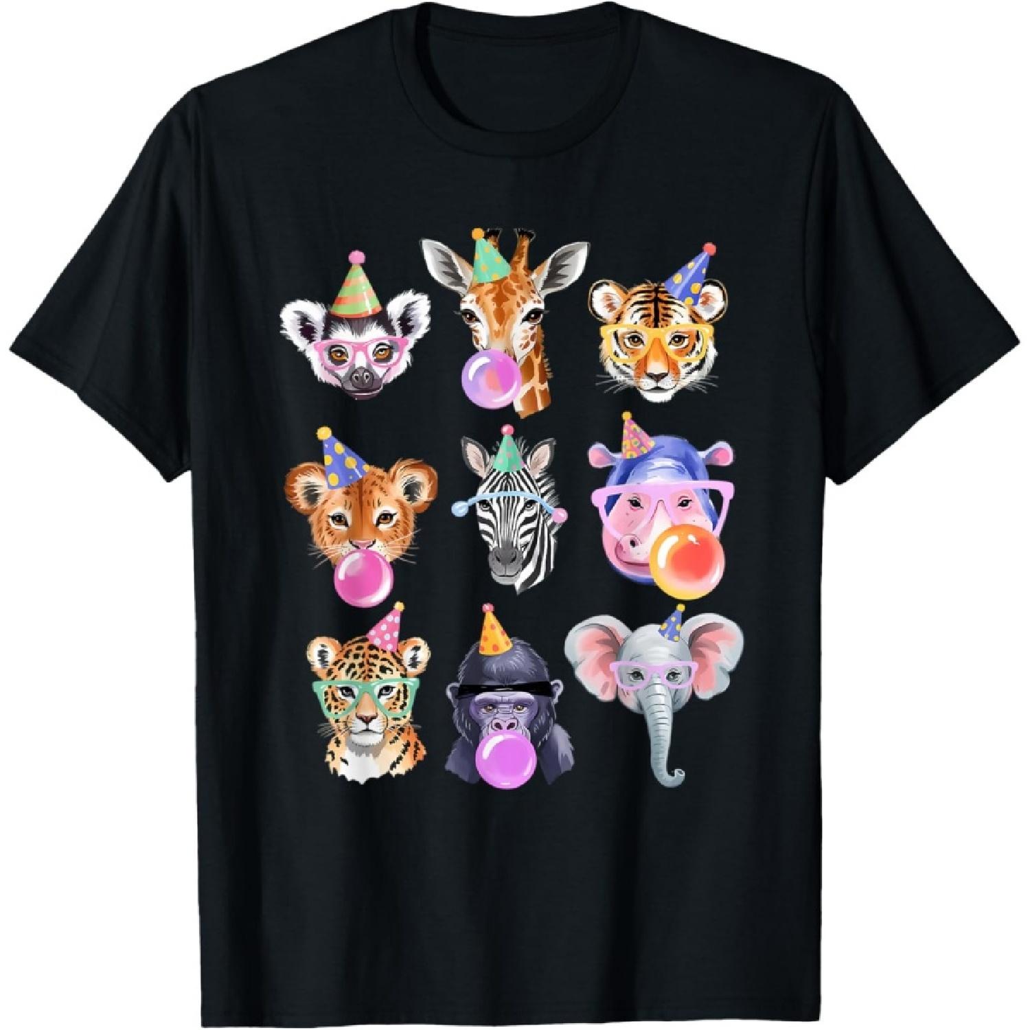 День рождения в зоопарке: животные дикой природы. Футболка с изображением животных. S