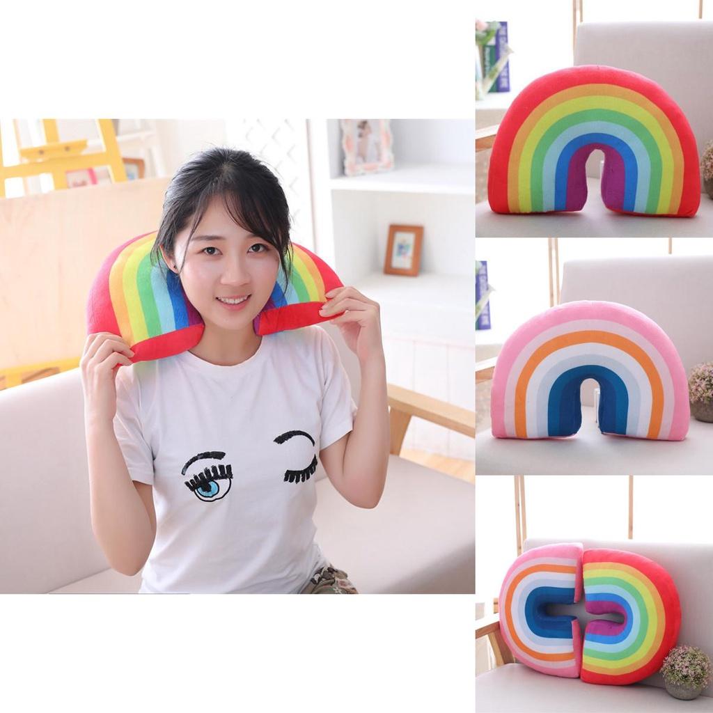 Adorable Rainbow Shaped Plush Cushion For Snuggling And Decorative Accents