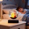 Christmas Desk Decoration for Office Magnetic Levitating Santa Claus Tree Ornament with LED Light, Lighted Rotating Floating Display Glass Ball