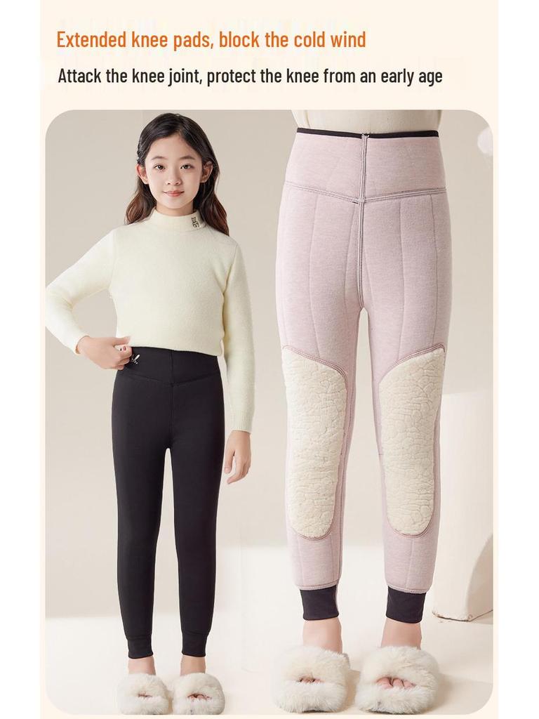 Winter Extra Thick School Uniform Pants for Girls and Boys - Warm, Cotton Inner Layer with Waist and Knee Protection