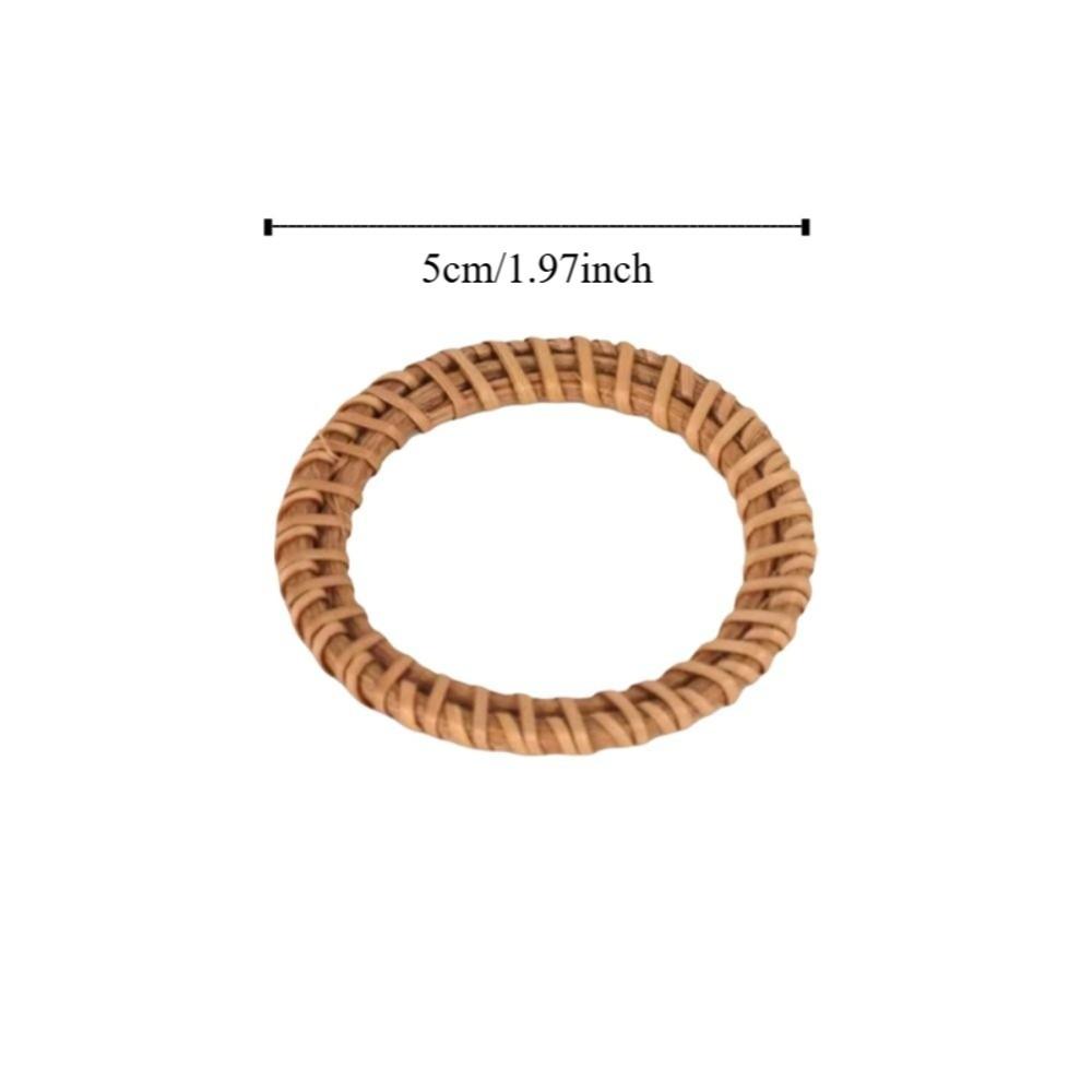12Pcs Reusable Table Napkin Buckle Rustic Napkin Holder Practical Bohemian Rattan Napkin Ring Hotel