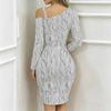 Women Plus Size Asymmetric Cold Shoulder White Purple Large Floral Print Wrap Bodycon Midi Dress