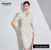 Beige Slimming Two-Piece Professional Women's Dress for Beauty Salon