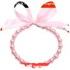 Luxus verstellbares Haustier Perlenhalsband Simulierte Perle Bling Katzenperlenhalsband Elegante Schleife Band Katzenprinzessin Halsbänder Party