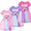 Bluey Bingo Dog Cartoon Kids Girls TUTU Rainbow Party Dress Dresses