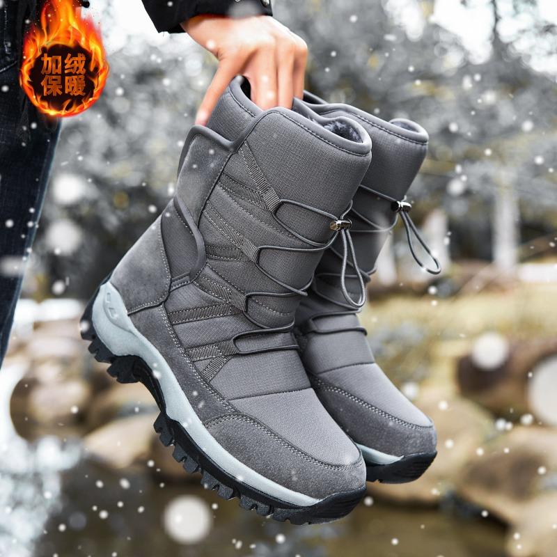Unisex Boots 2025Winter New Men's Snow Boots Fashion Casual High Top Boots for Men Plush Warm Winter Boot Couple's Cotton Shoes