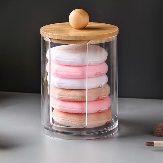 Aufbewahrungsbox für Wattestäbchen, Organizer mit Deckel, transparentes Design, Mehrzweck-Wattebällchen