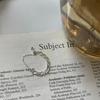 Style Eyecatching Korean Adjustable Silver Rings With Floral Patterns For Modern Women