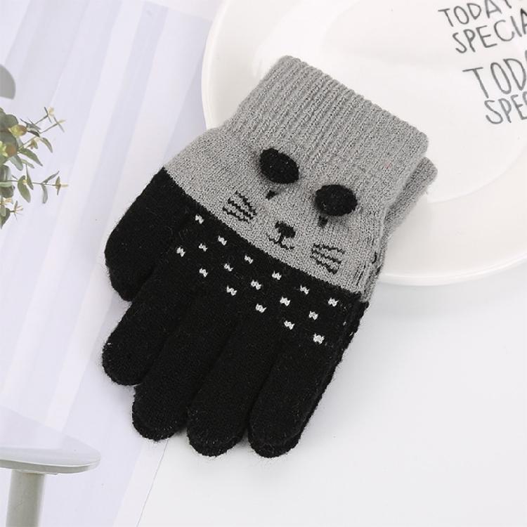 Crochet Full Finger Glove Cartoon for Cat Knitted Gloves Cute Toddler Kids Glove