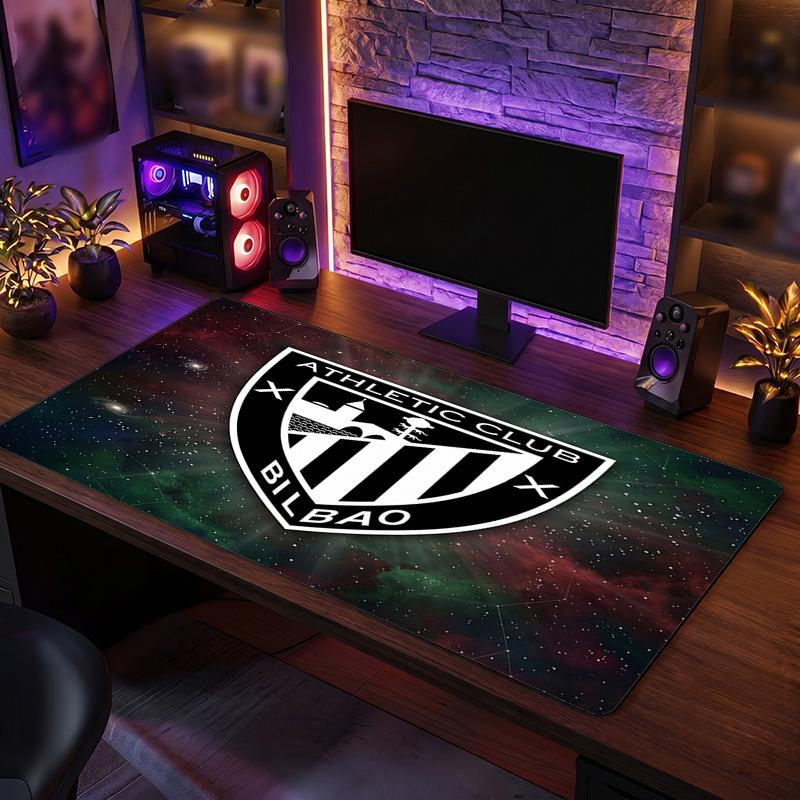 Athletic Bilbao Football Print Large Mouse Pad, Anti-Slip Extended Gaming Desk Mat for Office Home