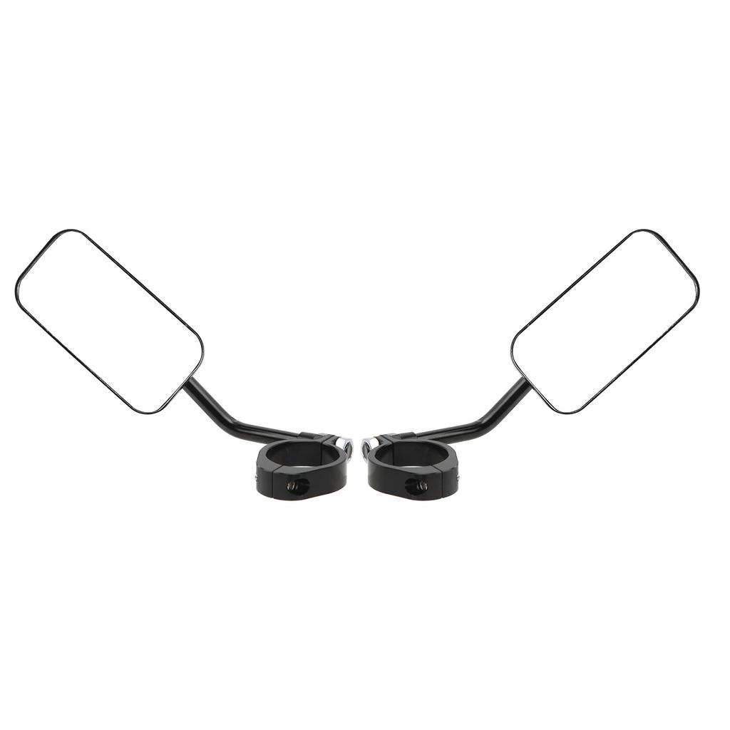 Motorrad Rückspiegel Quadratisch Klar Weitwinkel Seiten Rückansicht Flügelspiegel Kit für 38mm Innendurchmesser Stoßstange Stoßdämpfer