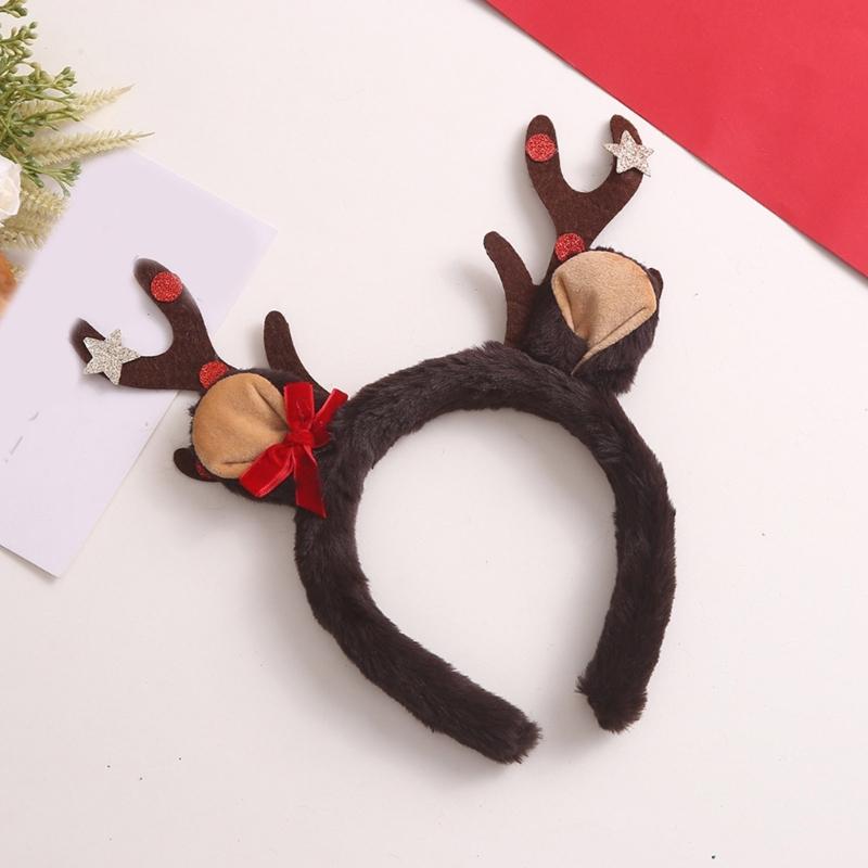 Bowknot Reindeer Antler Hair Hoop Adult Live Broadcast Christmas Party Headwear
