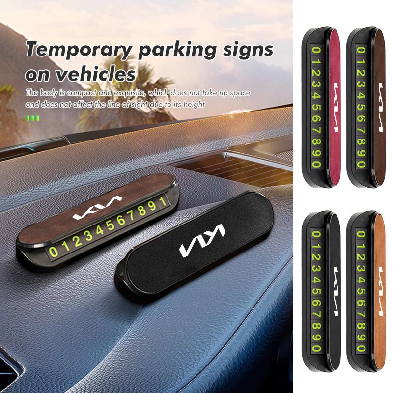 For KIA Car Temporary Parking Signs Digital Moving Phone Number Plate Cerato Soul Venga Forte Spectra Sedona Niro Cadenza RT1