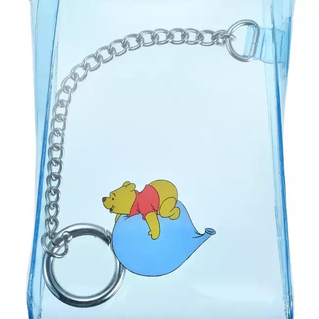 DISNEY Winnie the Pooh Clear Pouch Spring Loaded with Carabiner Japan NEW