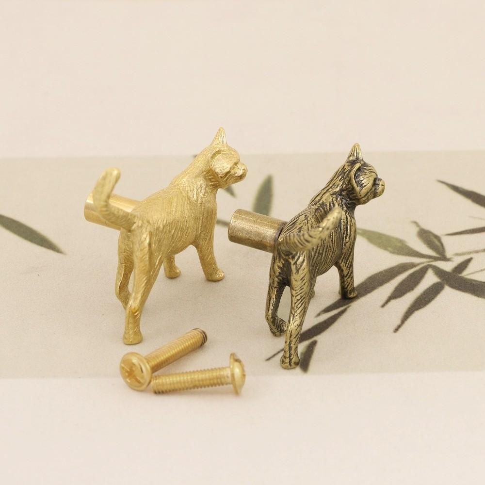 Vintage Cat Furniture Handle Animal Shaped Handles Cupboard Drawer Pulls  For Kitchen Wine Cabinet