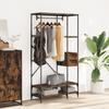 VidaXL Clothes Rack with Shelves Smoked Oak Engineered Wood, Coat Rack, Clothes Rail, Garment Rack, 847861