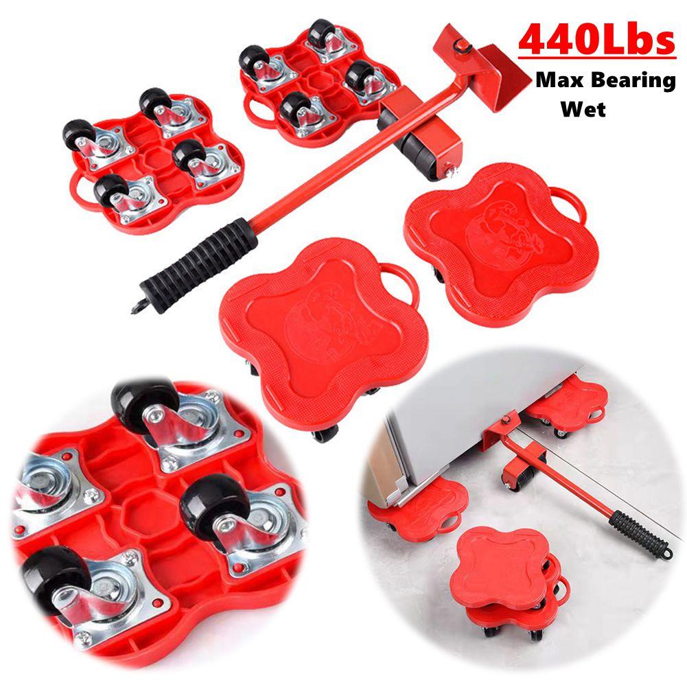 Furniture Mover with Wheels Heavy Duty Furniture Transporter Tool Ergonomic Handle Furniture Lifter and Slides Kit for Carrying