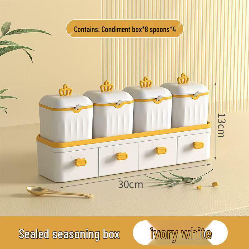 Moisture-Proof Seasoning Box Set: Sealed Spice Jars & Multi-Compartment Storage